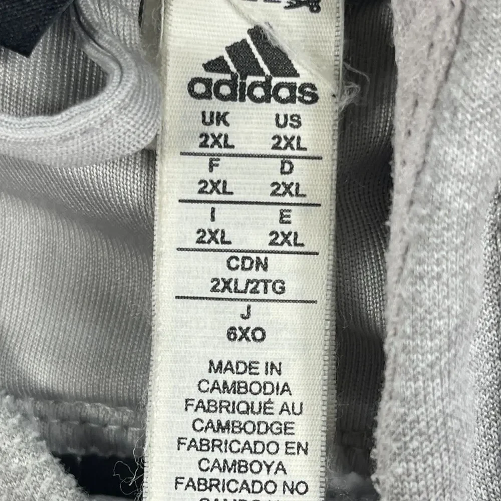 Adidas Hoodie‎ Men 2XL Gray ClimaWarm Pullover Sweatshirt Athletic Logo